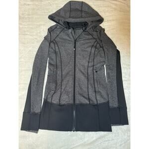 Lululemon Daily Practice Jacket Heathered Herringbone Heathered Black Women’s 4